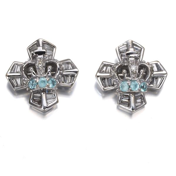 笠原真寿美 ピアス ダイヤ ダイヤモンド 0.42ct パライバトルマリン 