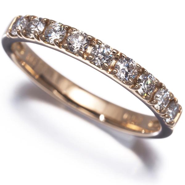 ダイヤ ダイヤモンド 0.52ct 9P リング K18PG 指輪 GENJ : グリーバー