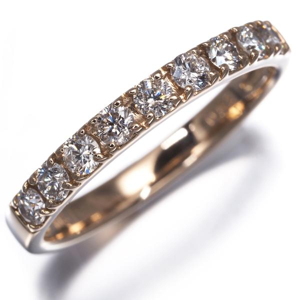 ダイヤ ダイヤモンド 0.52ct 9P リング K18PG 指輪 GENJ : グリーバー