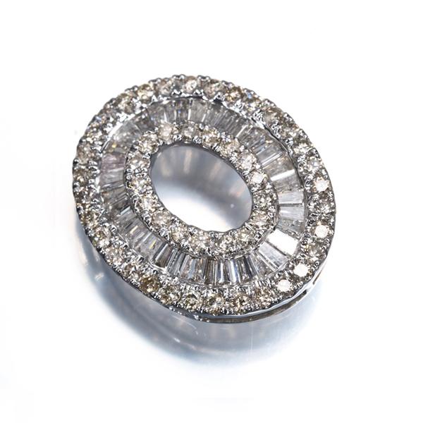 ダイヤ ダイヤモンド 1.00ct オーバル 2種カット ペンダントトップ 