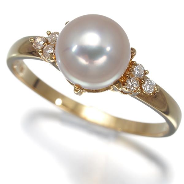 TASAKI（タサキ） リング パール 真珠 7.6mm ダイヤ ダイヤモンド 0.08