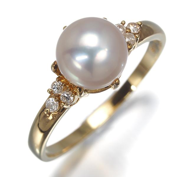 TASAKI（タサキ） リング パール 真珠 7.6mm ダイヤ ダイヤモンド 0.08