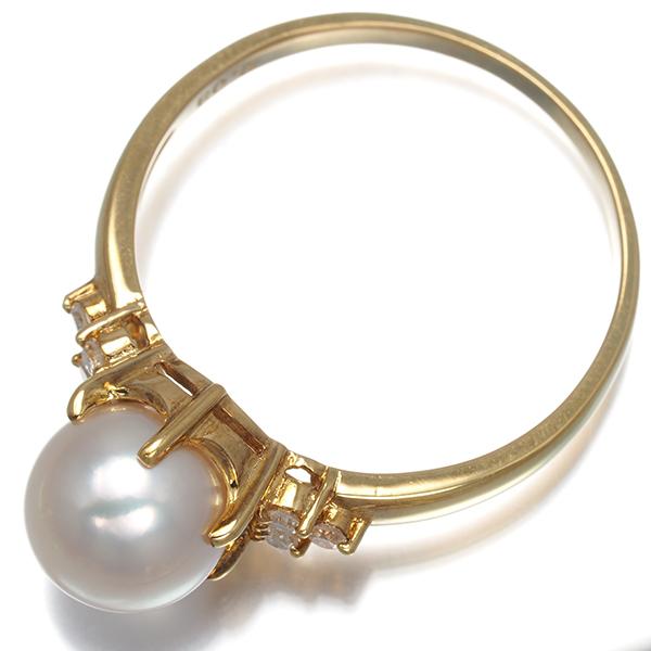 TASAKI（タサキ） リング パール 真珠 7.6mm ダイヤ ダイヤモンド 0.08