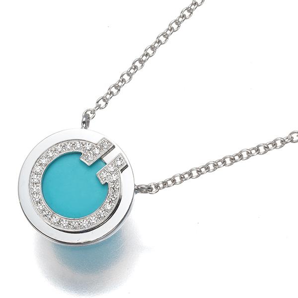 ティファニー ネックレス ターコイズ トルコ石 ダイヤ ダイヤモンド Tトゥー TWO K18WG BLJ | TIFFANY&Co. | 04