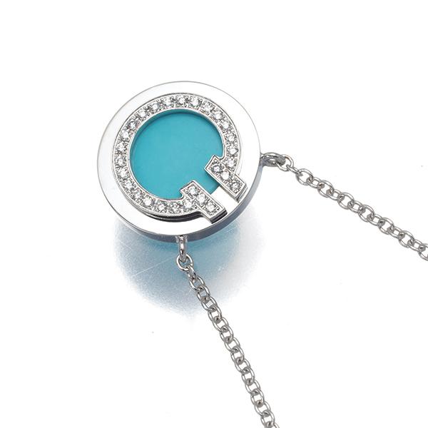 ティファニー ネックレス ターコイズ トルコ石 ダイヤ ダイヤモンド Tトゥー TWO K18WG BLJ | TIFFANY&Co. | 01