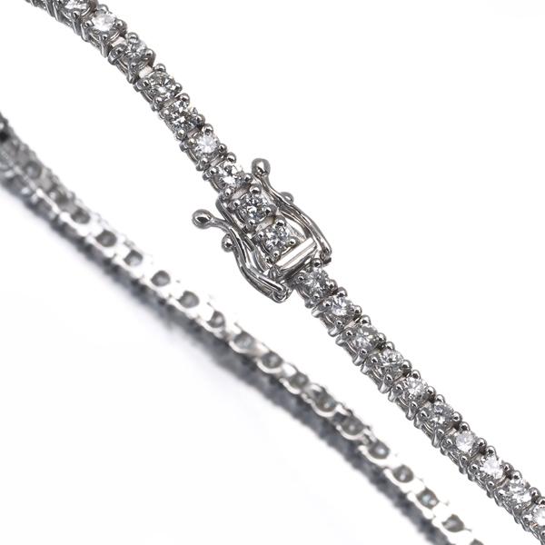 ダイヤ ダイヤモンド 2.00ct テニス ブレスレット K18WG GENJ 大幅
