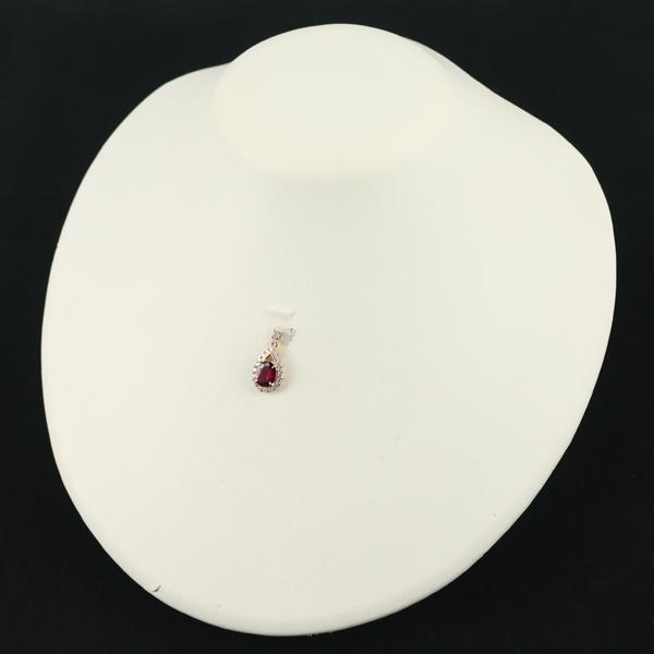 ルビー 0.95ct ダイヤ ダイヤモンド0.37ct ティアドロップ ペンダント 