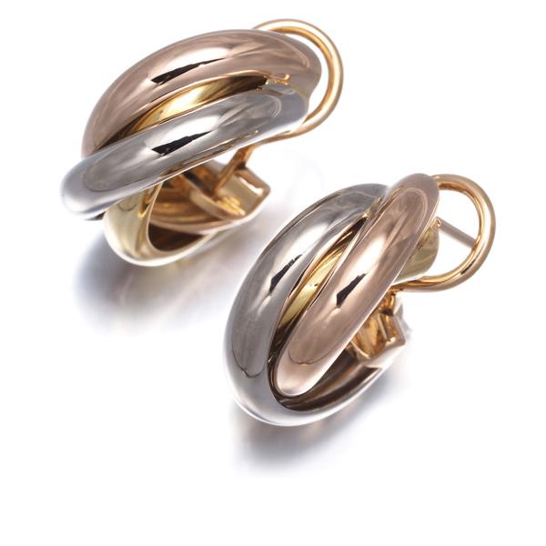 Cartier（カルティエ） トリニティ ピアス スリーカラー フープ K18YG
