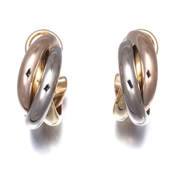 Cartier（カルティエ） トリニティ ピアス スリーカラー フープ K18YG