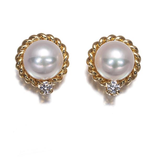 MIKIMOTO（ミキモト） ピアス パール 真珠 6.3mm ダイヤ ダイヤモンド