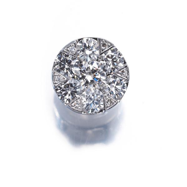 ダイヤ ダイヤモンド 1.00ct パヴェ サークル ペンダントトップ K18WG 