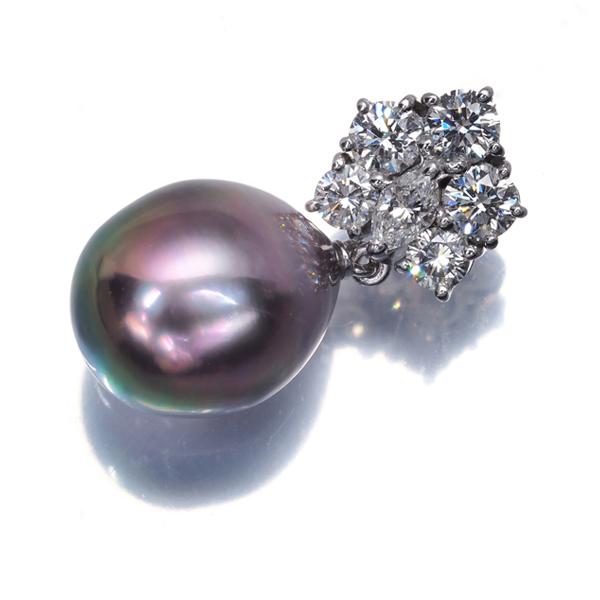 MIKIMOTO（ミキモト） ペンダントトップ ブラック パール 真珠 11.2mm 