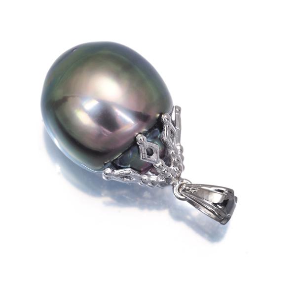 TASAKI（タサキ） ペンダントトップ ブラック パール 真珠 12.8mm 一粒 
