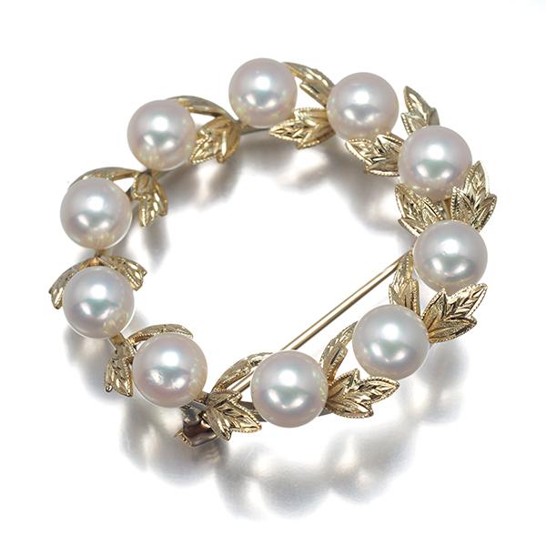 MIKIMOTO（ミキモト） ブローチ パール 真珠 5.5-5.8mm リーフ