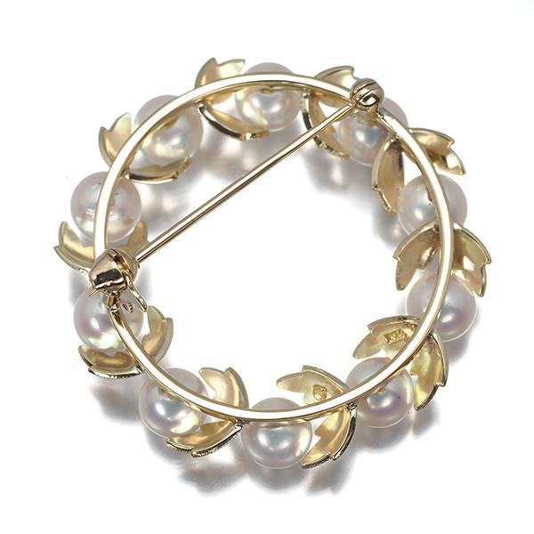 MIKIMOTO（ミキモト） ブローチ パール 真珠 5.5-5.8mm リーフ