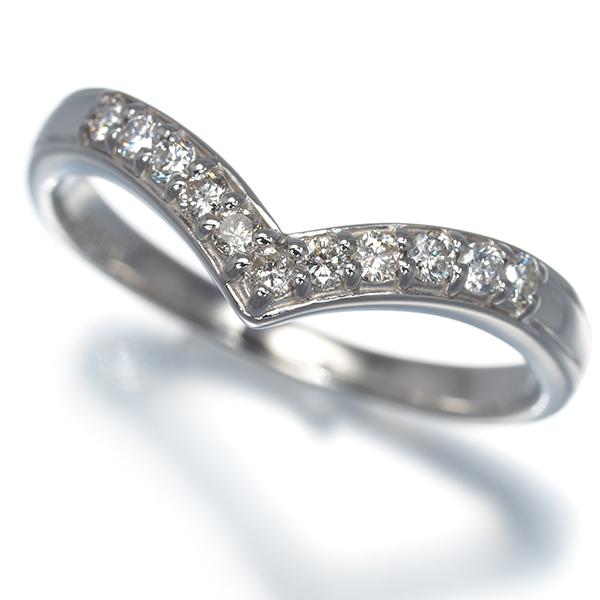 ダイヤ ダイヤモンド 0.20ct Vライン リング Pt900 指輪 GENJ 