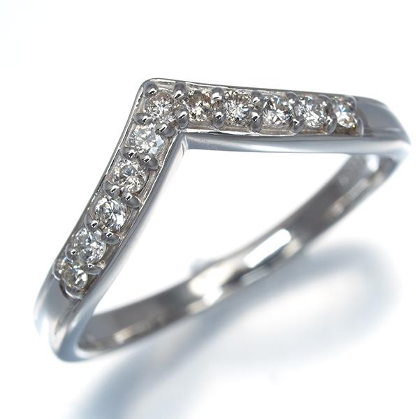 ダイヤ ダイヤモンド 0.20ct Vライン リング Pt900 指輪 GENJ 