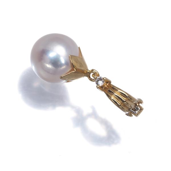 TASAKI タサキ ペンダントトップ パール 真珠 8.2mm ダイヤ ダイヤモンド 0.01ct 一粒 K18YG BLJ