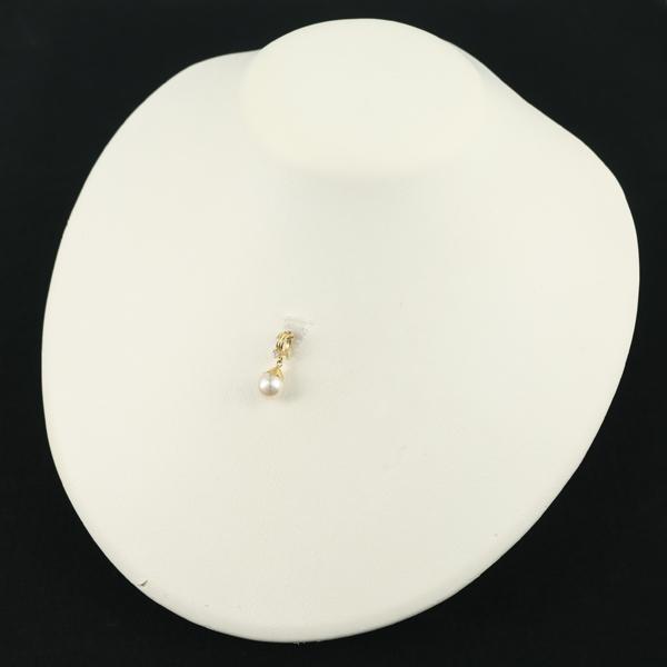 TASAKI タサキ ペンダントトップ パール 真珠 8.2mm ダイヤ ダイヤモンド 0.01ct 一粒 K18YG BLJ