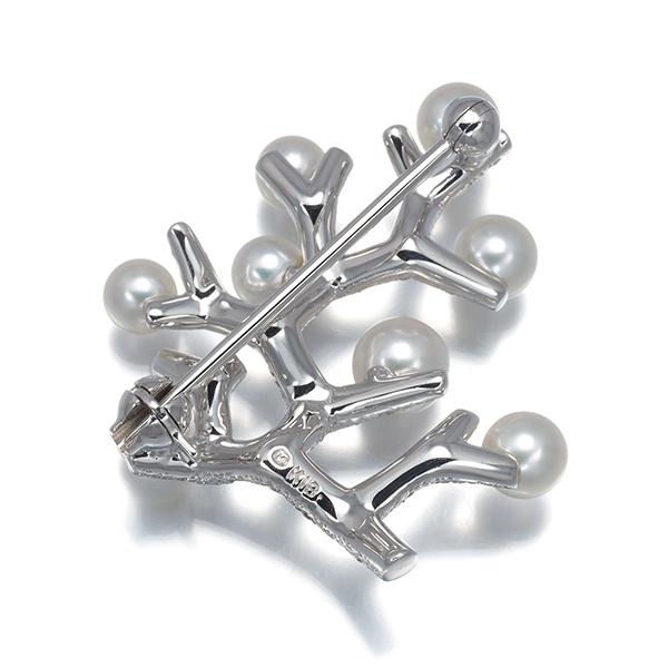 MIKIMOTO（ミキモト） ブローチ パール 真珠 3.7-4.8mm ダイヤ