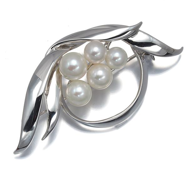 MIKIMOTO（ミキモト） ブローチ パール 真珠 5.1-6.2mm リーフ