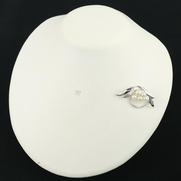 Mikimoto シルバー 5珠パール リーフブローチ 極美品】MIKIMOTO ミキモト シルバーブローチ 5珠 葉モチーフ｜Yahoo