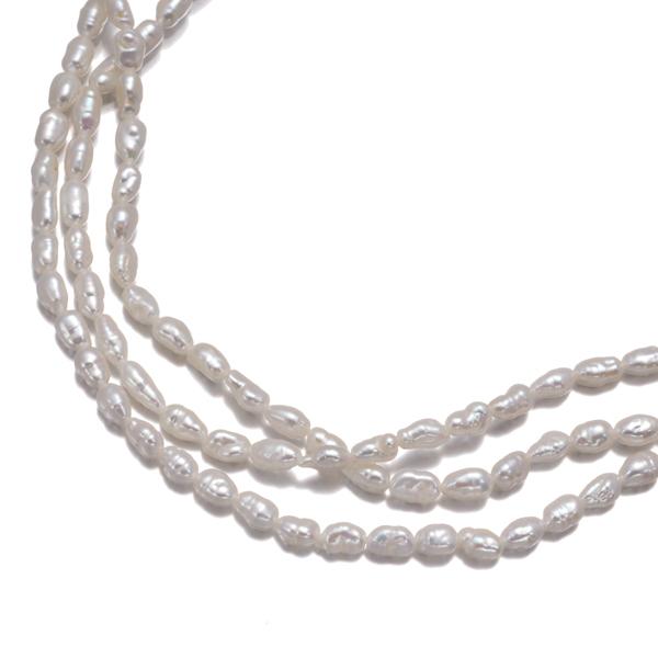 ミキモト ネックレス ベビー パール 真珠 3.0-3.6mm ロング 3連