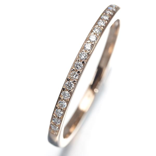 ダイヤ ダイヤモンド 0.13ct ハーフエタニティ リング K18PG 指輪 GENJ