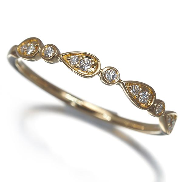ダイヤ ダイヤモンド 0.13ct リング K18YG 指輪 GENJ : グリーバー 