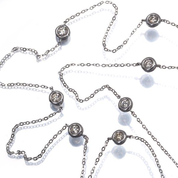 ダイヤ ダイヤモンド 0.22ct ステーション 7P ネックレス Pt950/Pt850