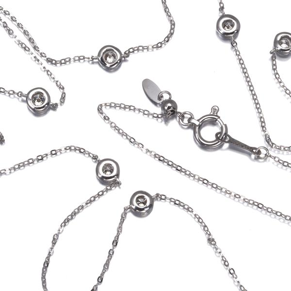 ダイヤ ダイヤモンド 0.22ct ステーション 7P ネックレス Pt950/Pt850