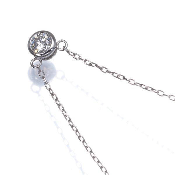 ダイヤ ダイヤモンド 0.20ct ベゼルセッティング 一粒 ネックレス 