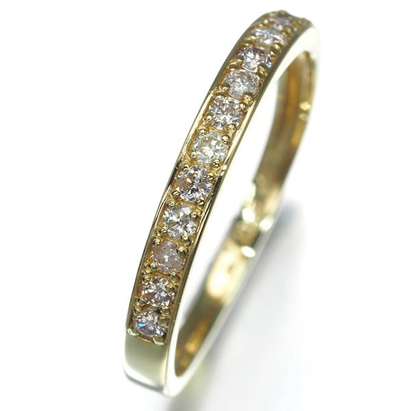 ダイヤ ダイヤモンド 0.24ct ハーフエタニティ リング K18YG 指輪 GENJ