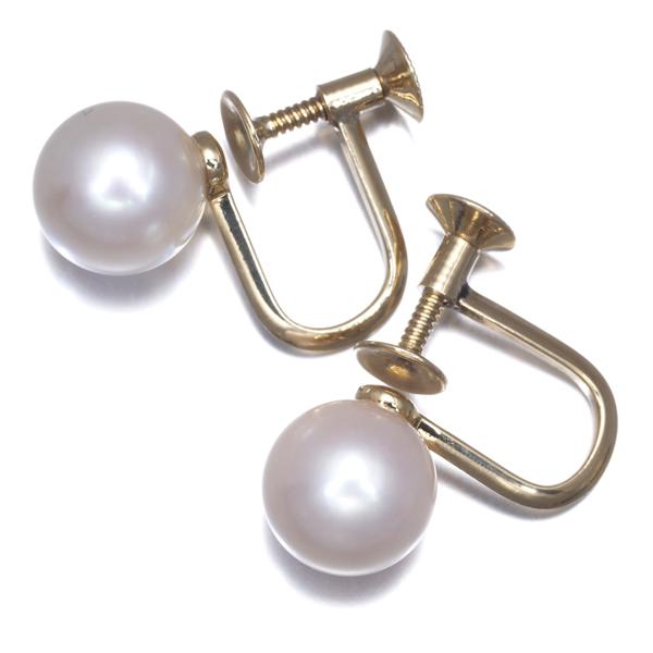 MIKIMOTO（ミキモト） イヤリング アコヤ真珠 8.3mm 一粒 K14YG 【中古 