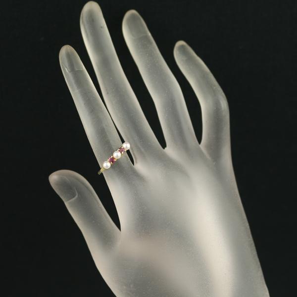 MIKIMOTO（ミキモト） リング ベビー パール 真珠 3.4mm ルビー 10号 