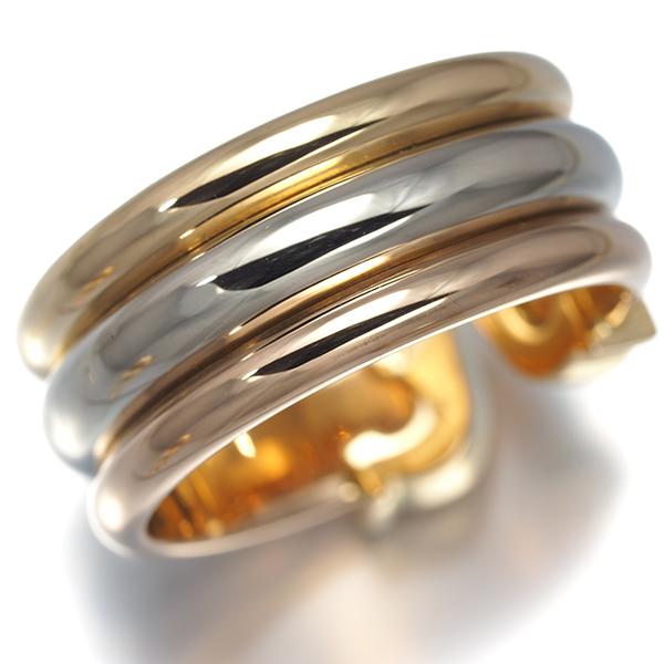 カルティエ　ゴールドシルバー二重リング Cartier（カルティエ） リング 2C ドゥーブルC C2 スリーカラー LM 54