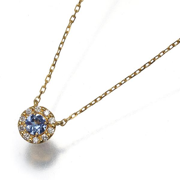 【Vendome Aoyama 】K10 WGネックレス(タンザナイト／ダイヤ) VENDOME（ヴァンドーム） ネックレス タンザナイト ダイヤ