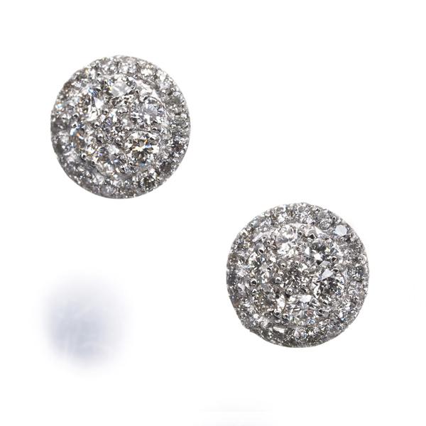 ダイヤ ダイヤモンド 0.25ct/0.25ct パヴェ サークル ピアス Pt900 