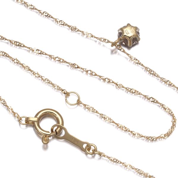 ブラウン ダイヤ ダイヤモンド 0.15ct 一粒 ネックレス K18YG GENJ_2