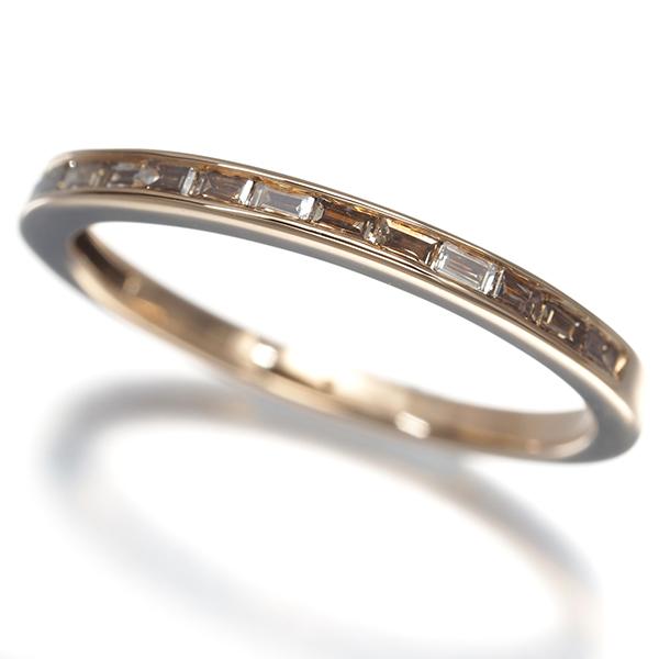 ブラウンダイヤ ダイヤモンド 0.14ct ハーフエタニティ リング K18PG
