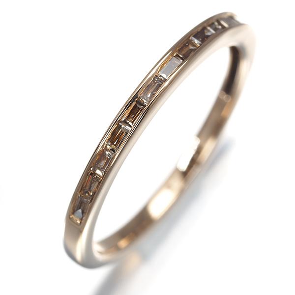 k18PG エタニティリング ブラウンダイヤ ダイヤモンド 0.14ct ハーフエタニティ リング K18PG
