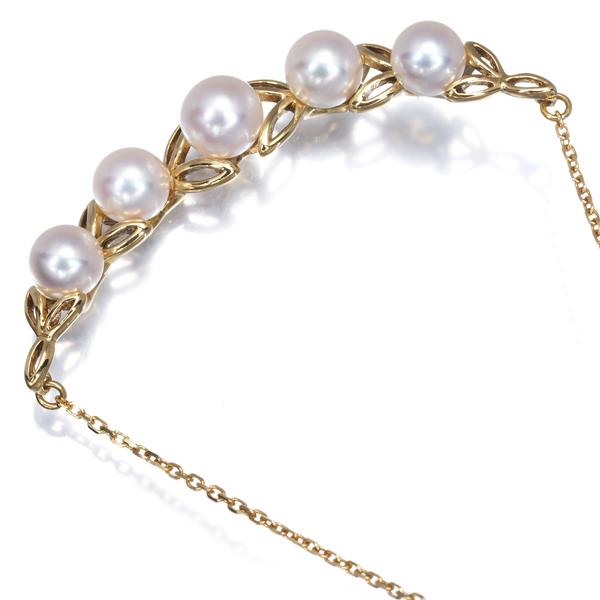 MIKIMOTO（ミキモト） ネックレス パール 真珠 5.5-6.2mm リーフ K18YG