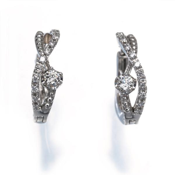 フェスタリア ピアス ダイヤ ダイヤモンド 0.136ct/0.08ct Wish upon a star Pt950 BLJ/GENJの画像