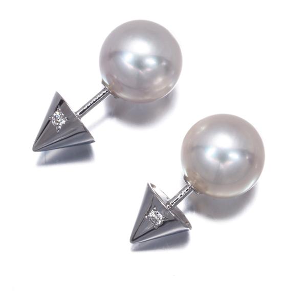 TASAKI（タサキ） ピアス パール 真珠 7.8mm ダイヤ ダイヤモンド 0.02 