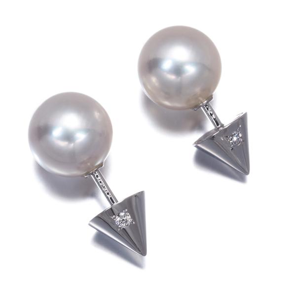 TASAKI（タサキ） ピアス パール 真珠 7.8mm ダイヤ ダイヤモンド 0.02