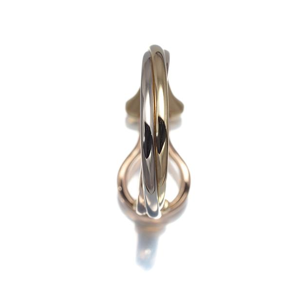カルティエ トリニティ イヤリングスリーカラー フープ 片耳 K18YG/WG/PG BLJ | Cartier | 01