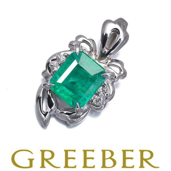 エメラルド 1.17ct ダイヤ ダイヤモンド 0.03ct ペンダントトップ Pt900 GENJ | 