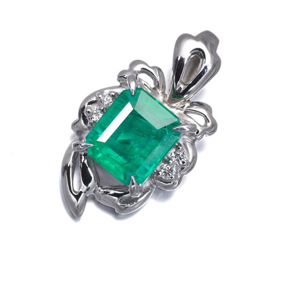 エメラルド 1.17ct ダイヤ ダイヤモンド 0.03ct ペンダントトップ Pt900 GENJ |  | 04