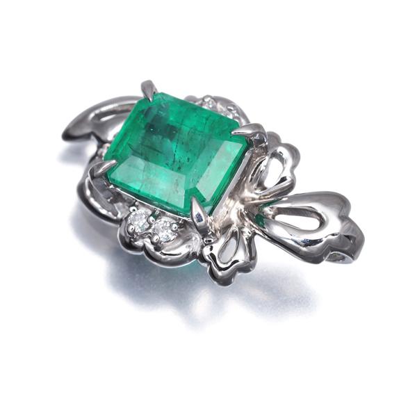 エメラルド 1.17ct ダイヤ ダイヤモンド 0.03ct ペンダントトップ Pt900 GENJ |  | 01