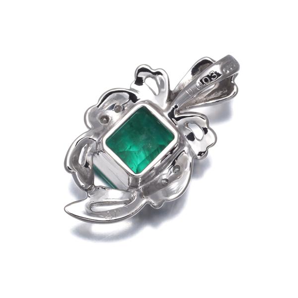エメラルド 1.17ct ダイヤ ダイヤモンド 0.03ct ペンダントトップ Pt900 GENJ |  | 02